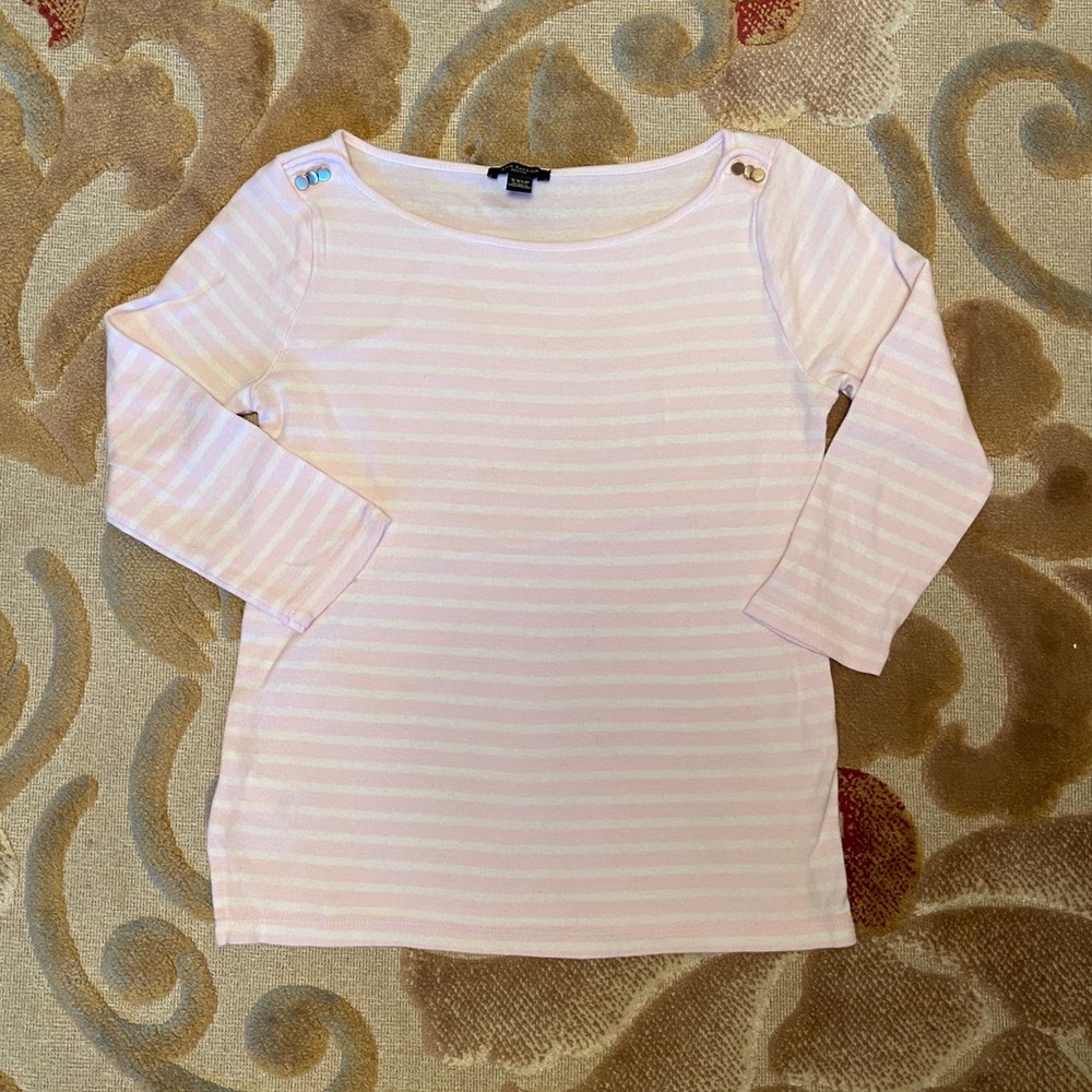 Ann Taylor pink and white top